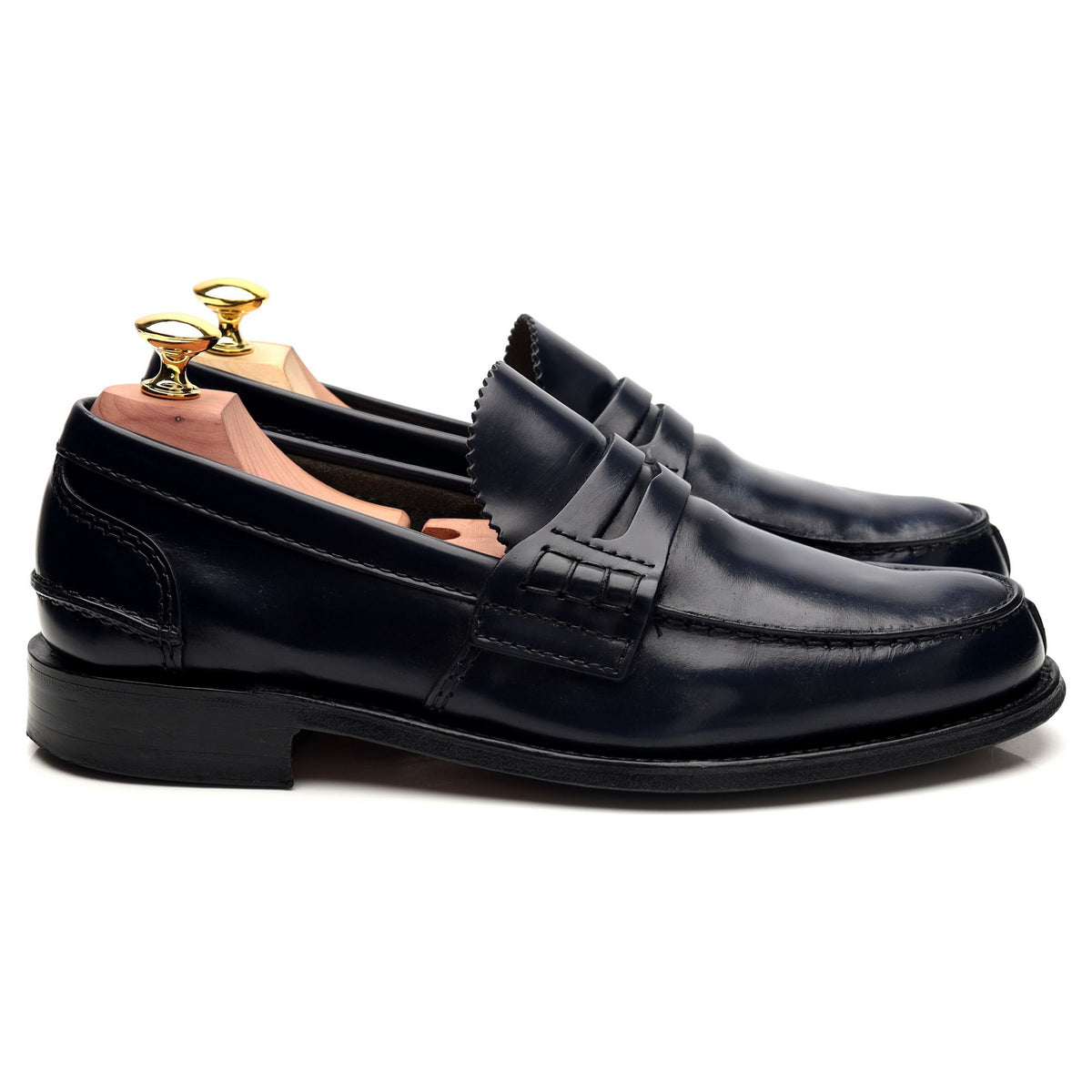 &#39;Tunbridge&#39; Navy Blue Leather Loafer UK 7 G