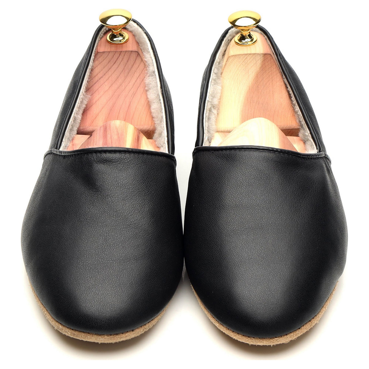 &#39;Duke&#39; Black Leather Slippers UK 7