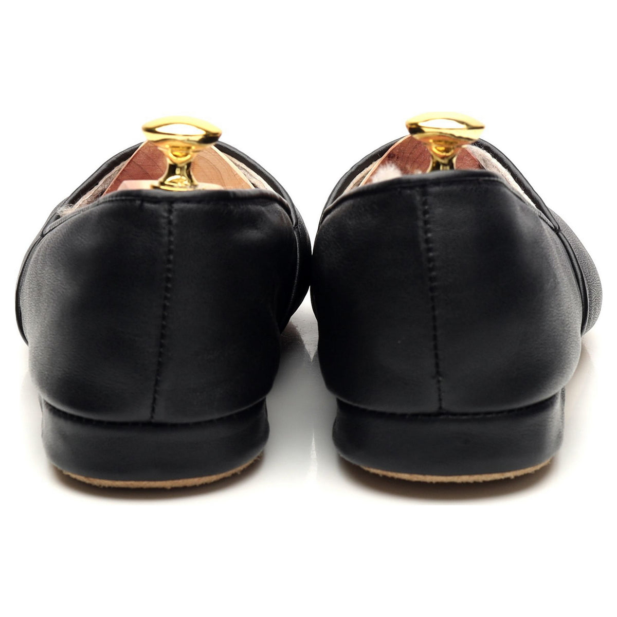 &#39;Duke&#39; Black Leather Slippers UK 7