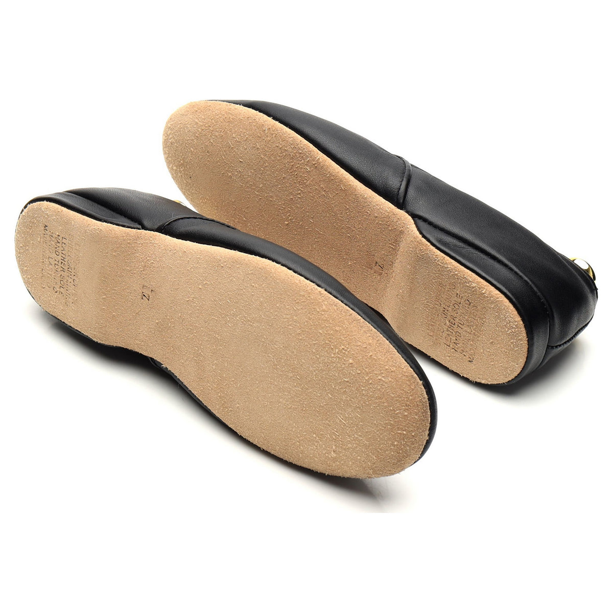 &#39;Duke&#39; Black Leather Slippers UK 7