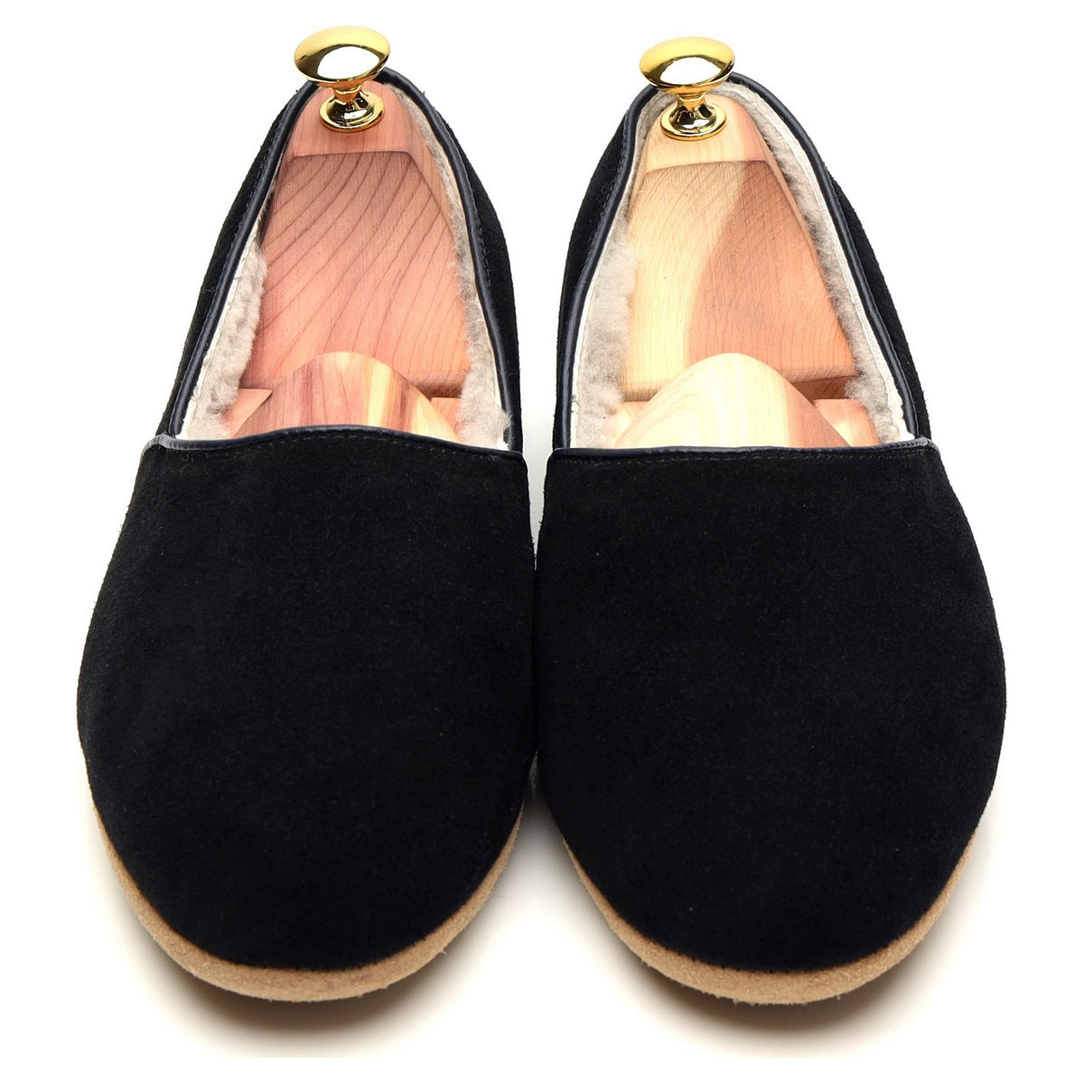 &#39;Earl&#39; Black Suede Slippers UK 7