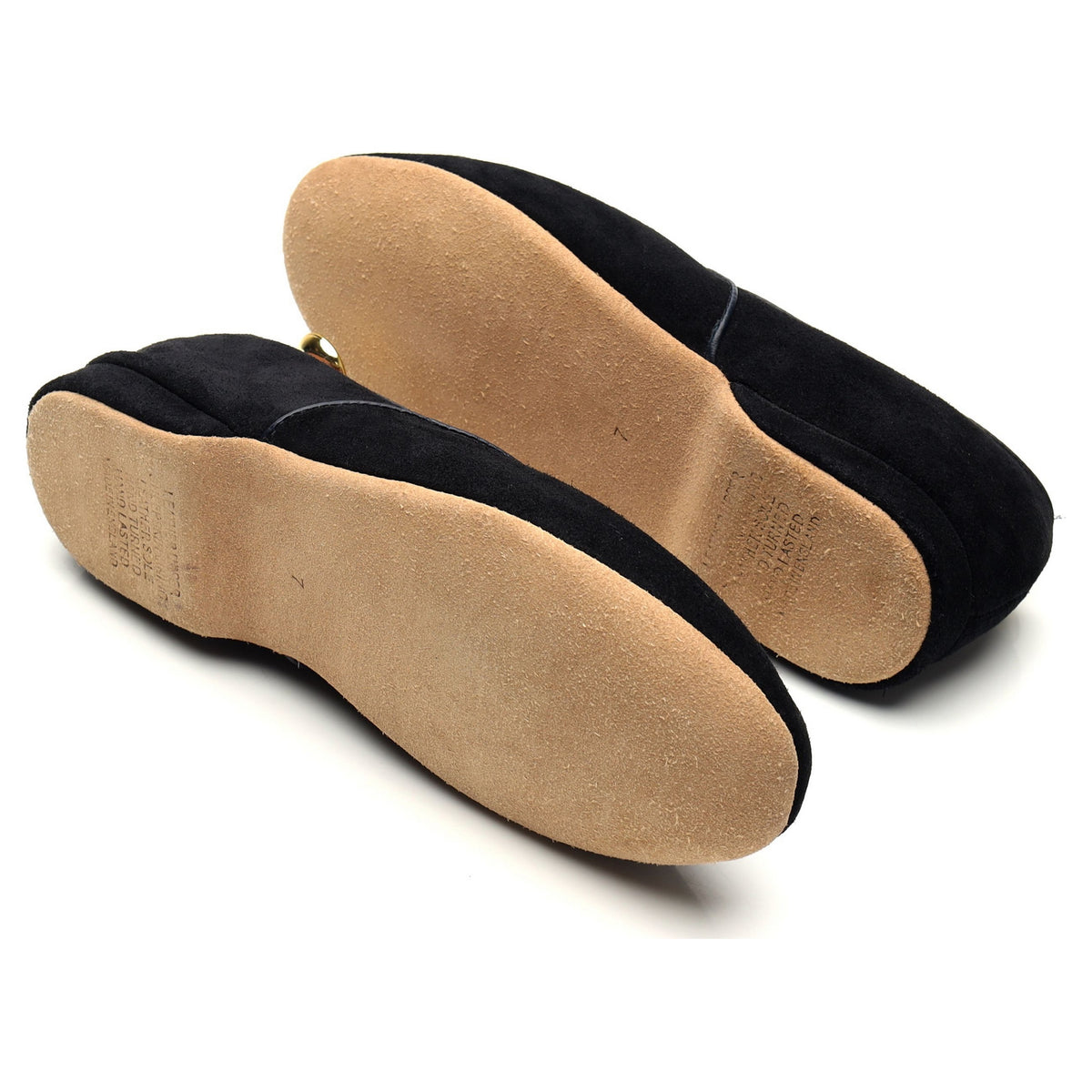 &#39;Earl&#39; Black Suede Slippers UK 7