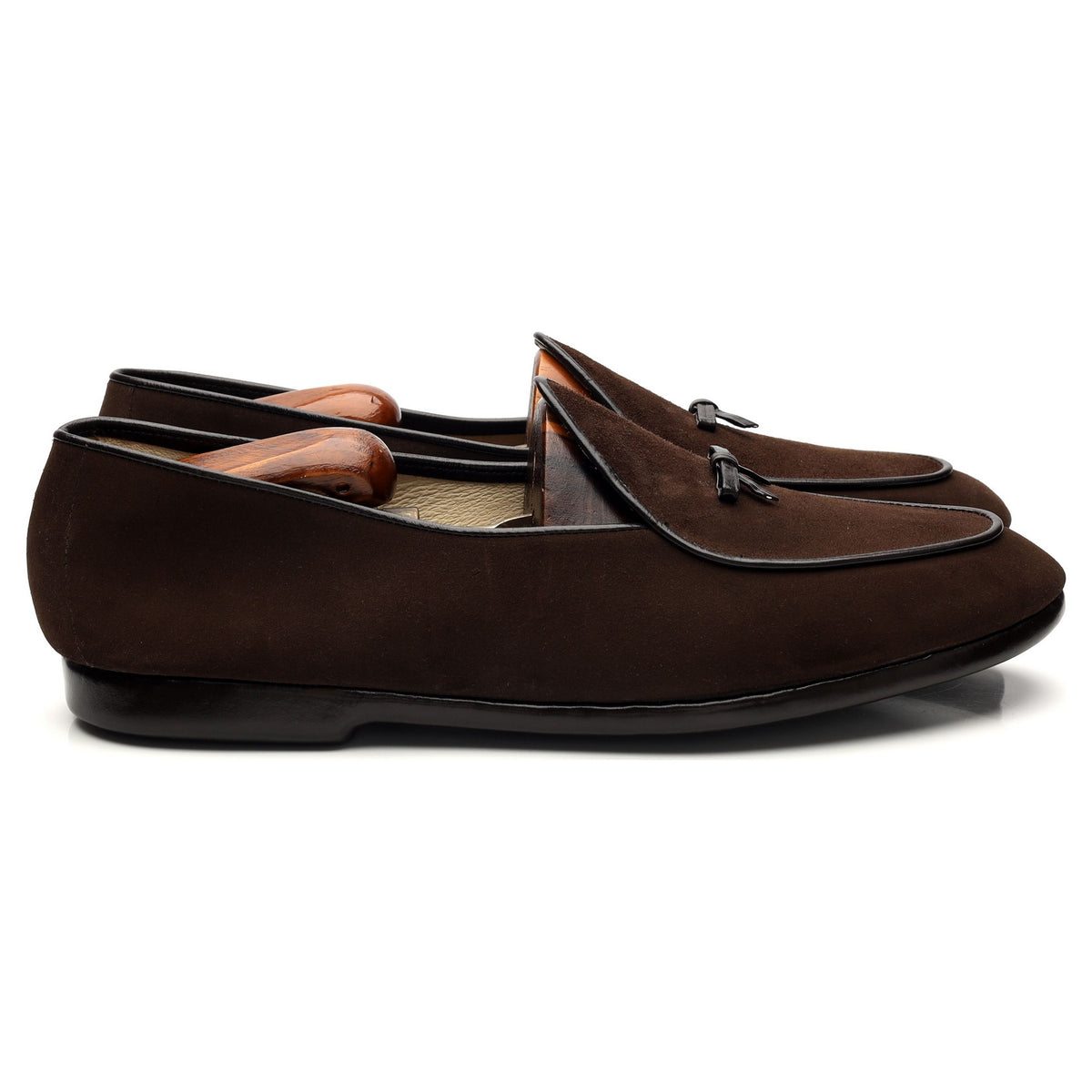 &#39;Mr. Casual&#39; Dark Brown Suede Slip On Belgian Loafers UK 9.5 US 10.5