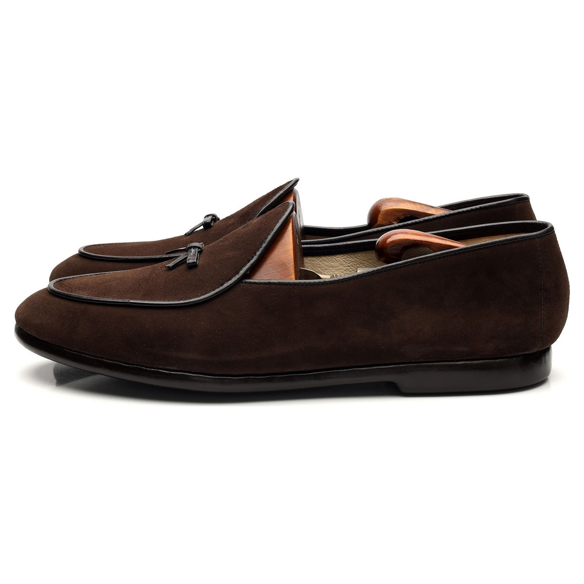 &#39;Mr. Casual&#39; Dark Brown Suede Slip On Belgian Loafers UK 9.5 US 10.5