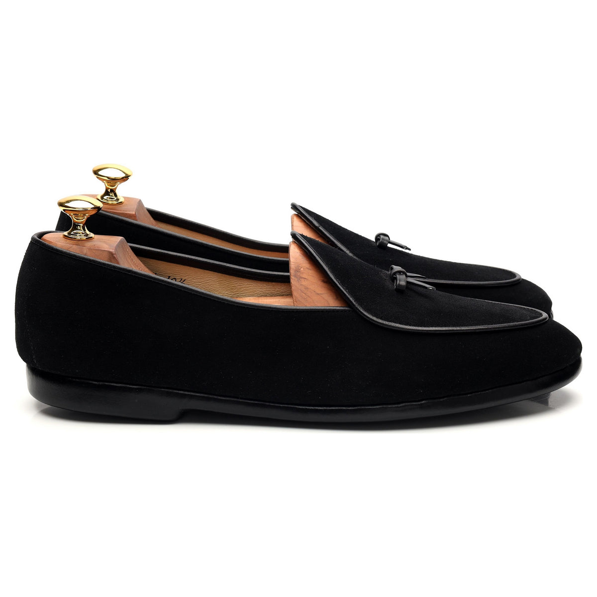 &#39;Mr. Casual&#39; Black Suede Slip On Belgian Loafers UK 9.5 US 10.5