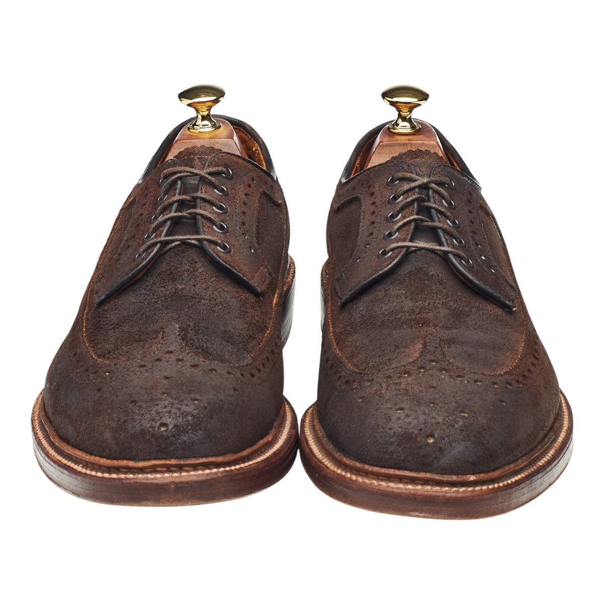 '97861' Dark Brown Waxed Suede Derby Brogues UK 9 US 9.5 E