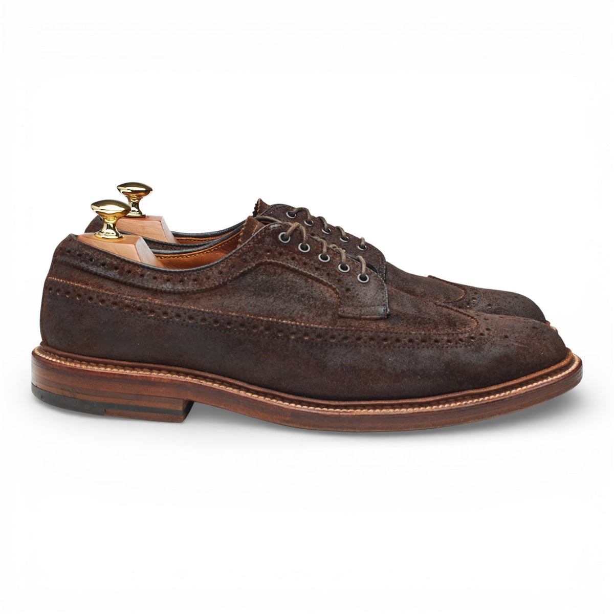 '97861' Dark Brown Waxed Suede Derby Brogues UK 9 US 9.5 E