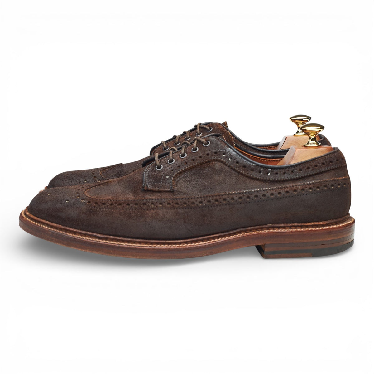 '97861' Dark Brown Waxed Suede Derby Brogues UK 9 US 9.5 E