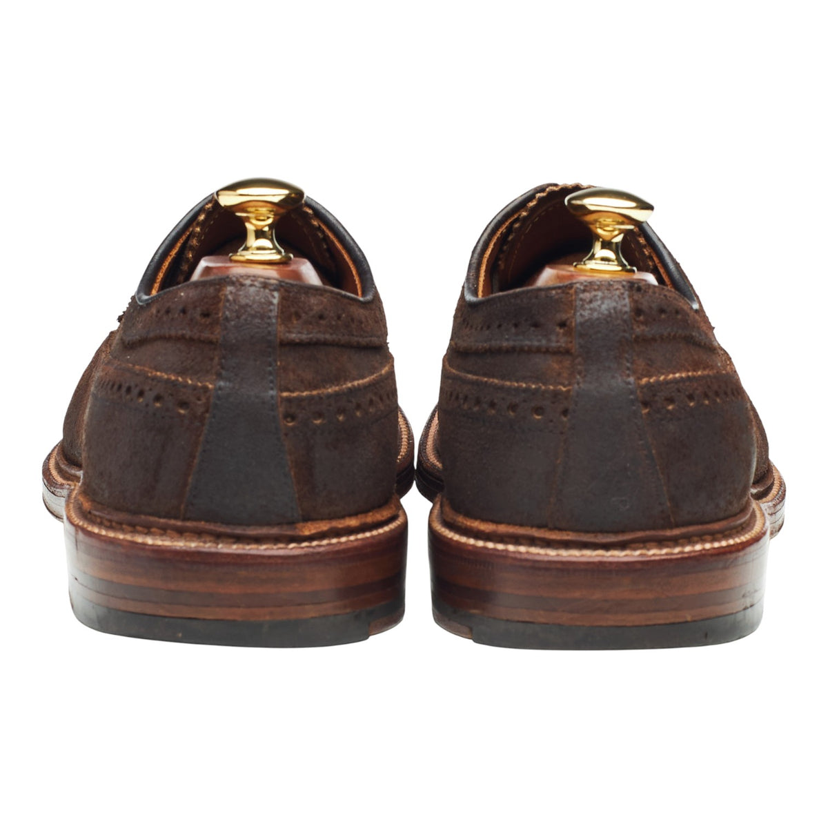 '97861' Dark Brown Waxed Suede Derby Brogues UK 9 US 9.5 E