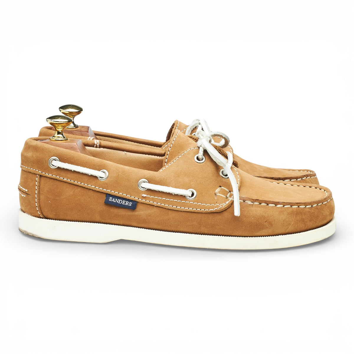 Tan Brown Nubuck Leather Boat Shoes UK 8