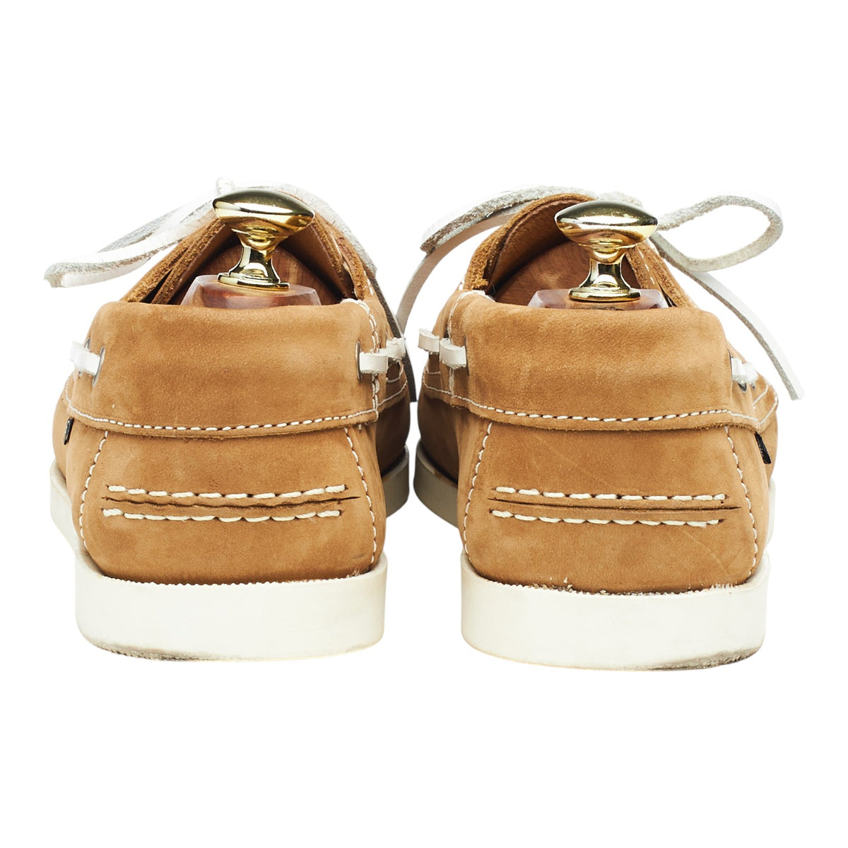 Tan Brown Nubuck Leather Boat Shoes UK 8