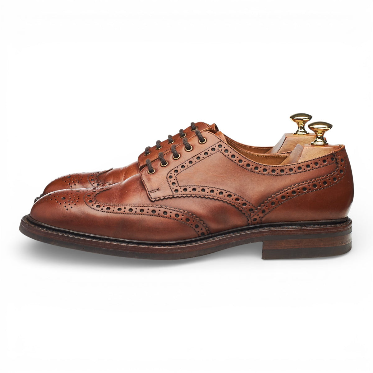 1880 'Chester' Tan Brown Leather Derby Brogues UK 9 F