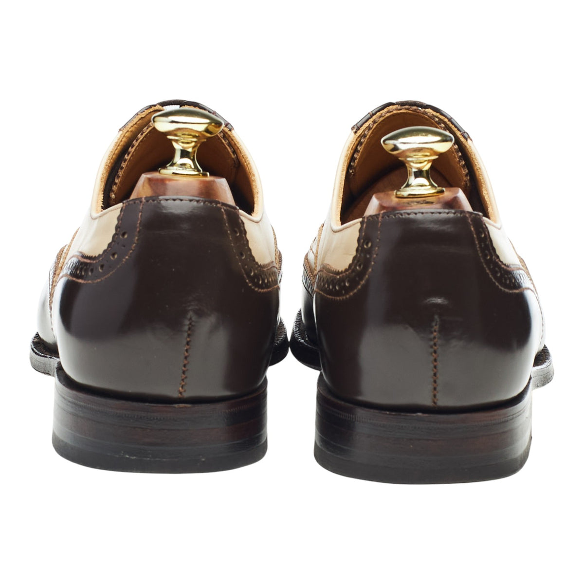 'Melly' Dark Brown & Cream Leather Oxford Spectator Brogues UK 7.5 F