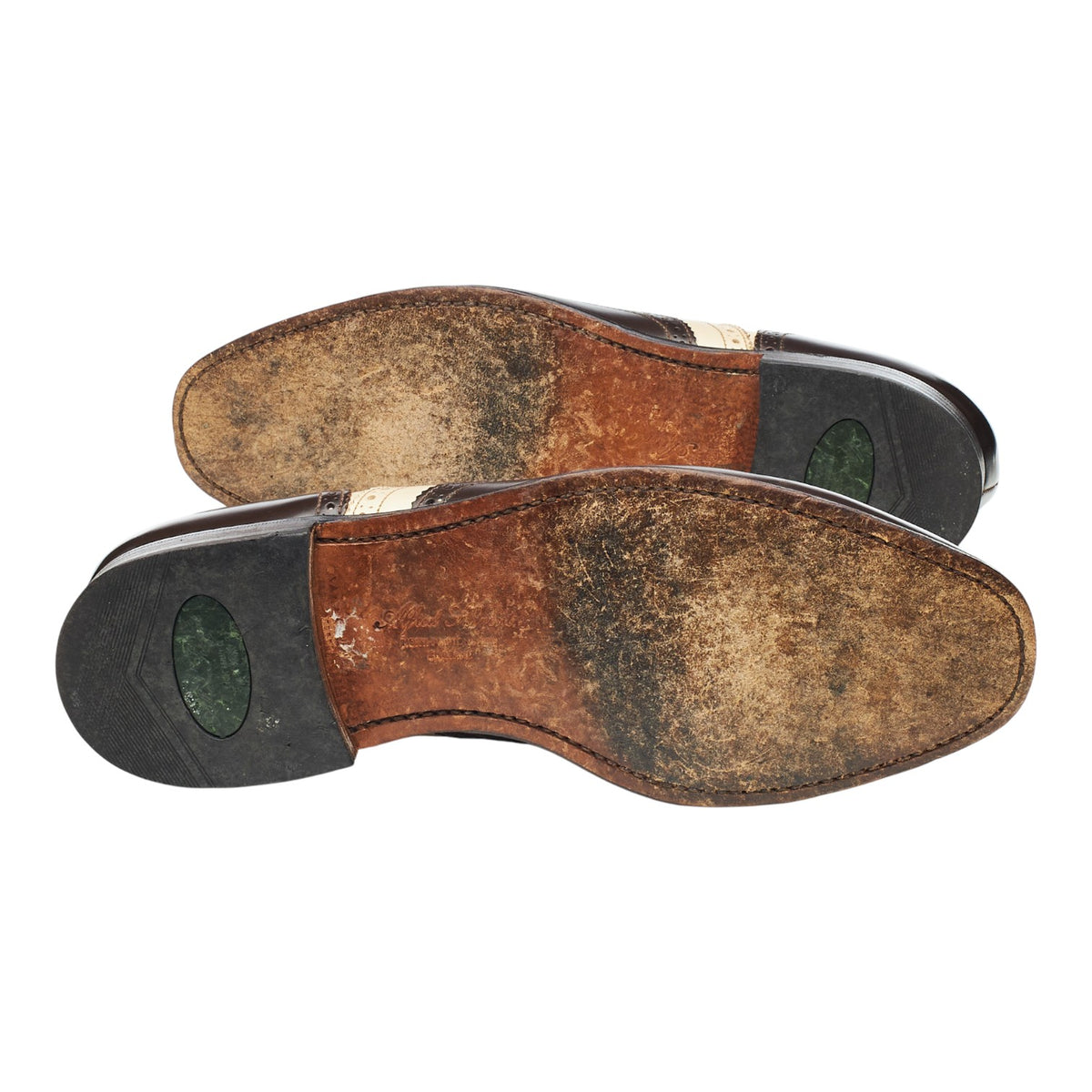 'Melly' Dark Brown & Cream Leather Oxford Spectator Brogues UK 7.5 F