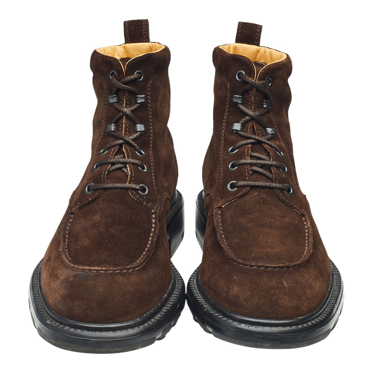 Dark Brown Suede Apron Boots UK 8.5