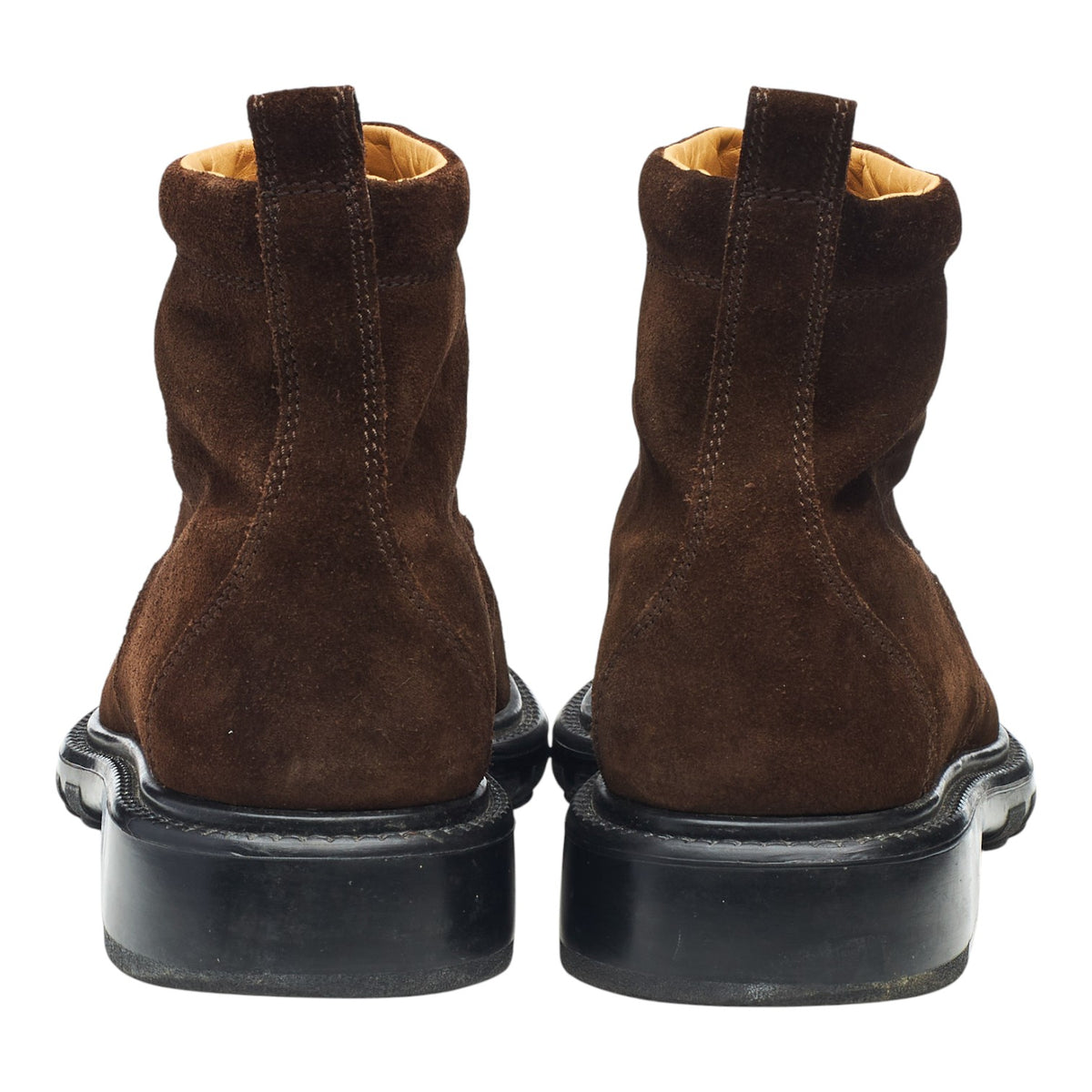 Dark Brown Suede Apron Boots UK 8.5