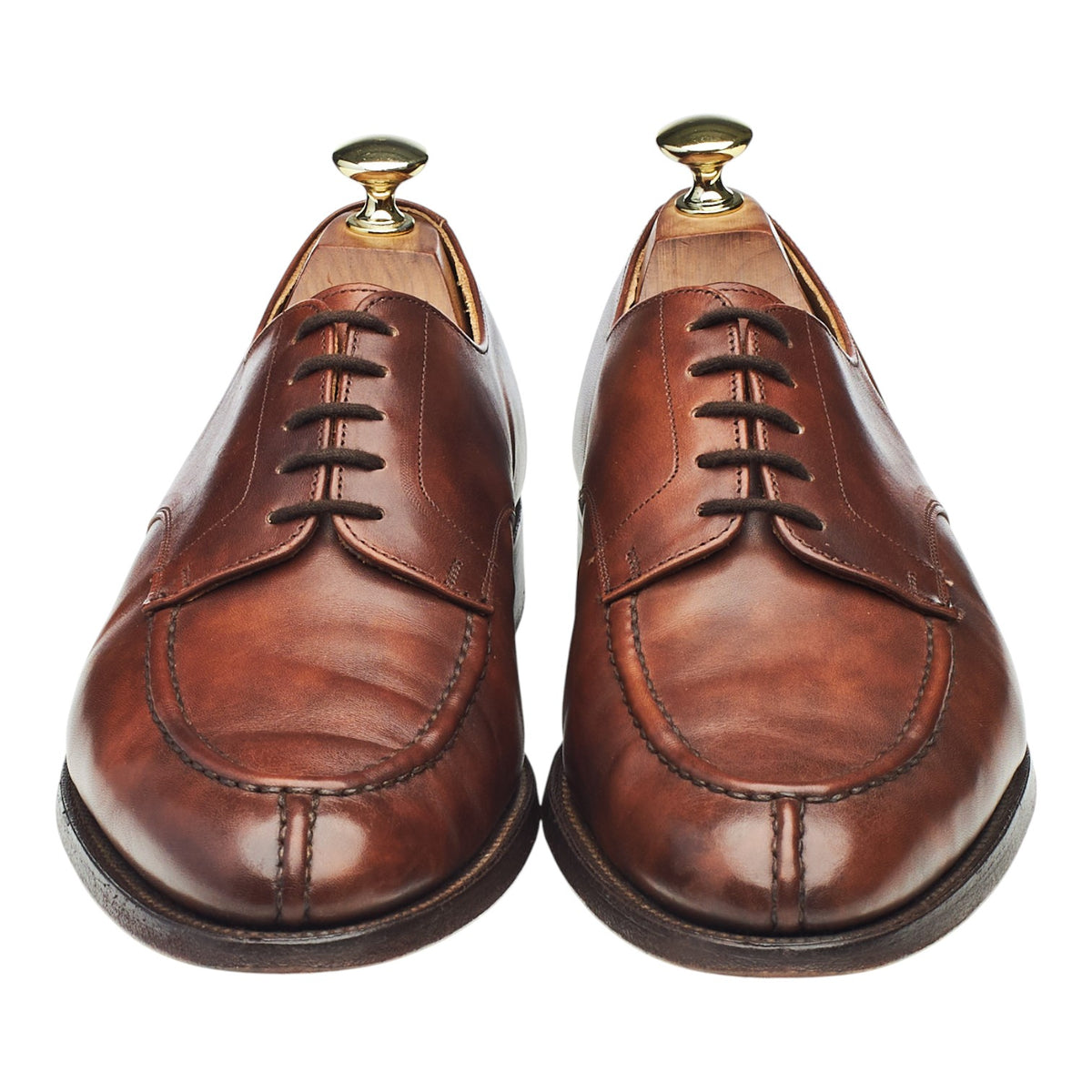 'Abingdon' Dark Brown Museum Leather Split Toe Derby UK 7.5