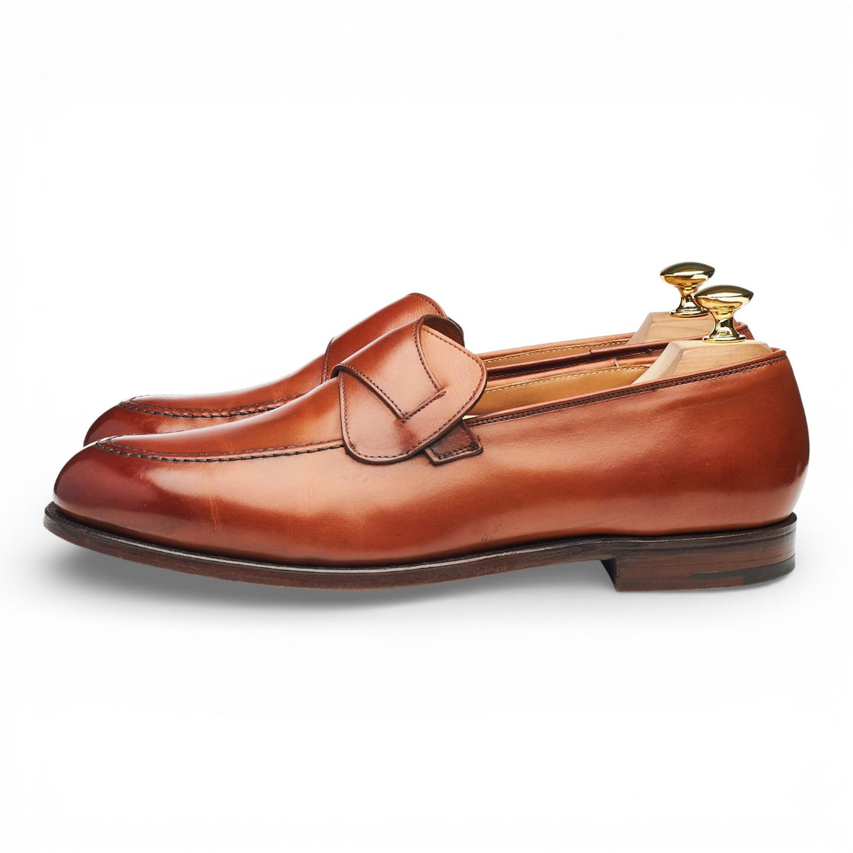 'Selby' Tan Brown Leather Butterfly Loafers UK 7.5 E