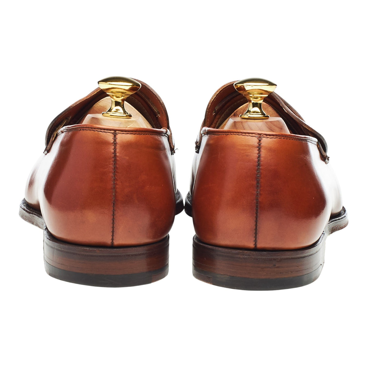 'Selby' Tan Brown Leather Butterfly Loafers UK 7.5 E