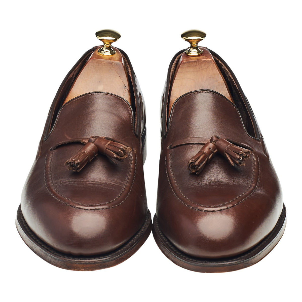 1880 'Russell' Dark Brown Leather Tassel Loafers UK 10 F