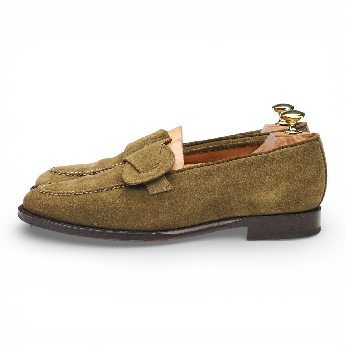 'Hawthorne' Olive Green Suede Butterfly Loafers UK 7.5 E