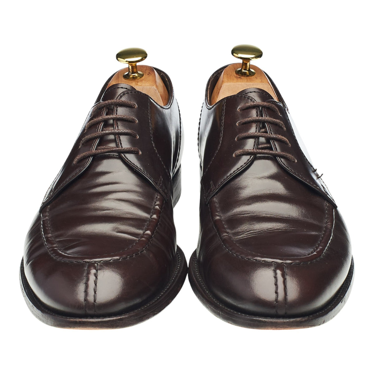 Dark Brown Leather Split Toe Derby UK 8.5