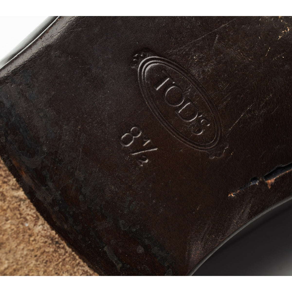 Dark Brown Leather Split Toe Derby UK 8.5