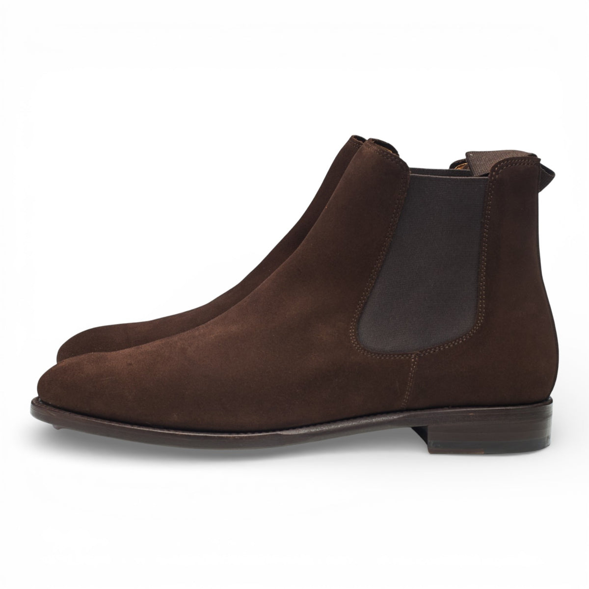 '303-K4' Dark Brown Suede Chelsea Boots UK 8.5