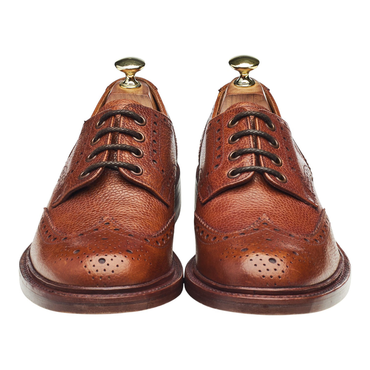 Hoggs of Fife 'Carnoustie' Tan Brown Leather Derby Brogues UK 7 G