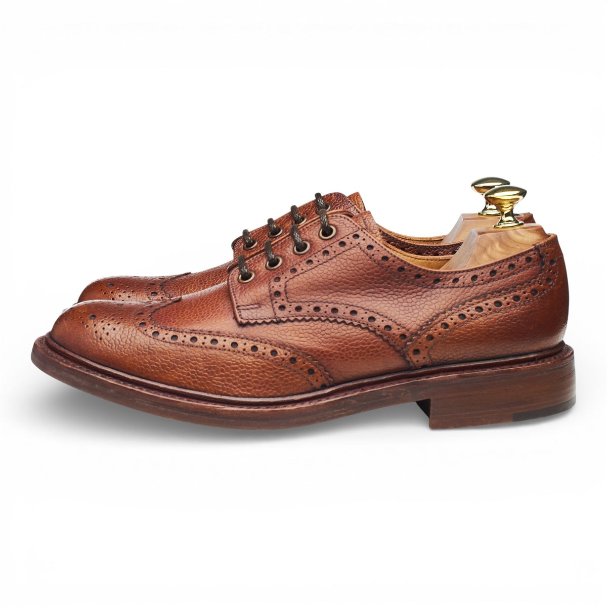 Hoggs of Fife 'Carnoustie' Tan Brown Leather Derby Brogues UK 7 G