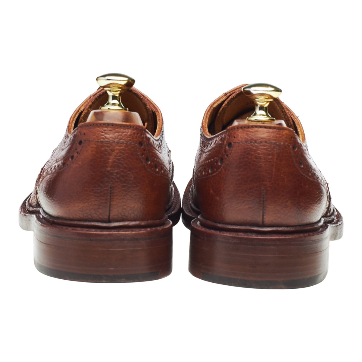 Hoggs of Fife 'Carnoustie' Tan Brown Leather Derby Brogues UK 7 G