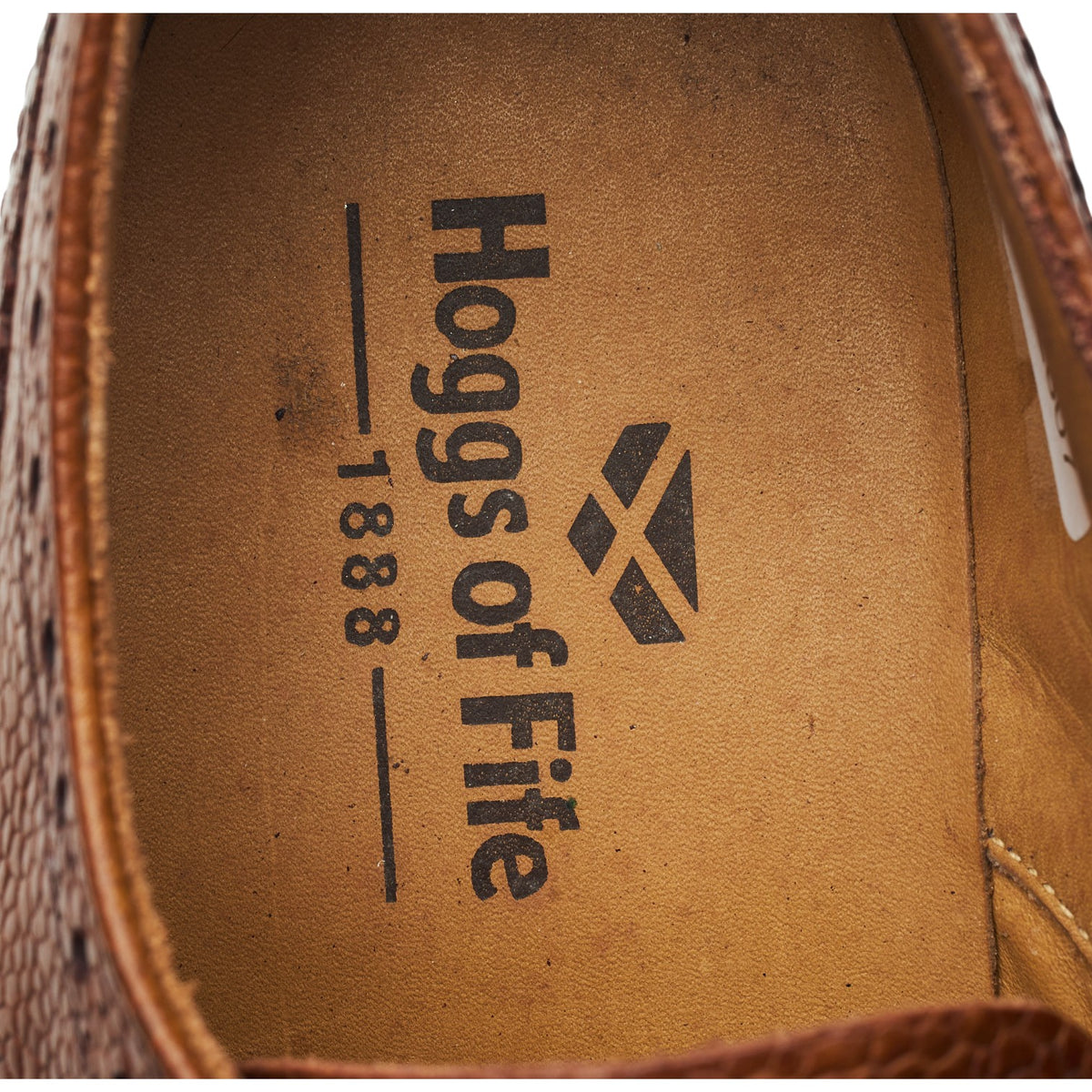 Hoggs of Fife 'Carnoustie' Tan Brown Leather Derby Brogues UK 7 G