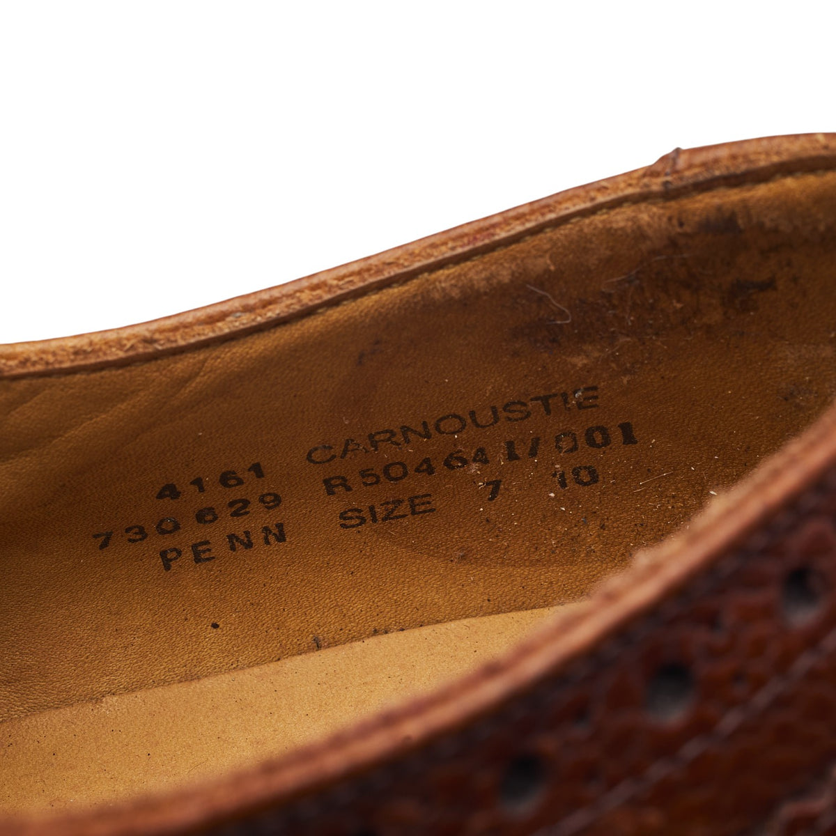 Hoggs of Fife 'Carnoustie' Tan Brown Leather Derby Brogues UK 7 G