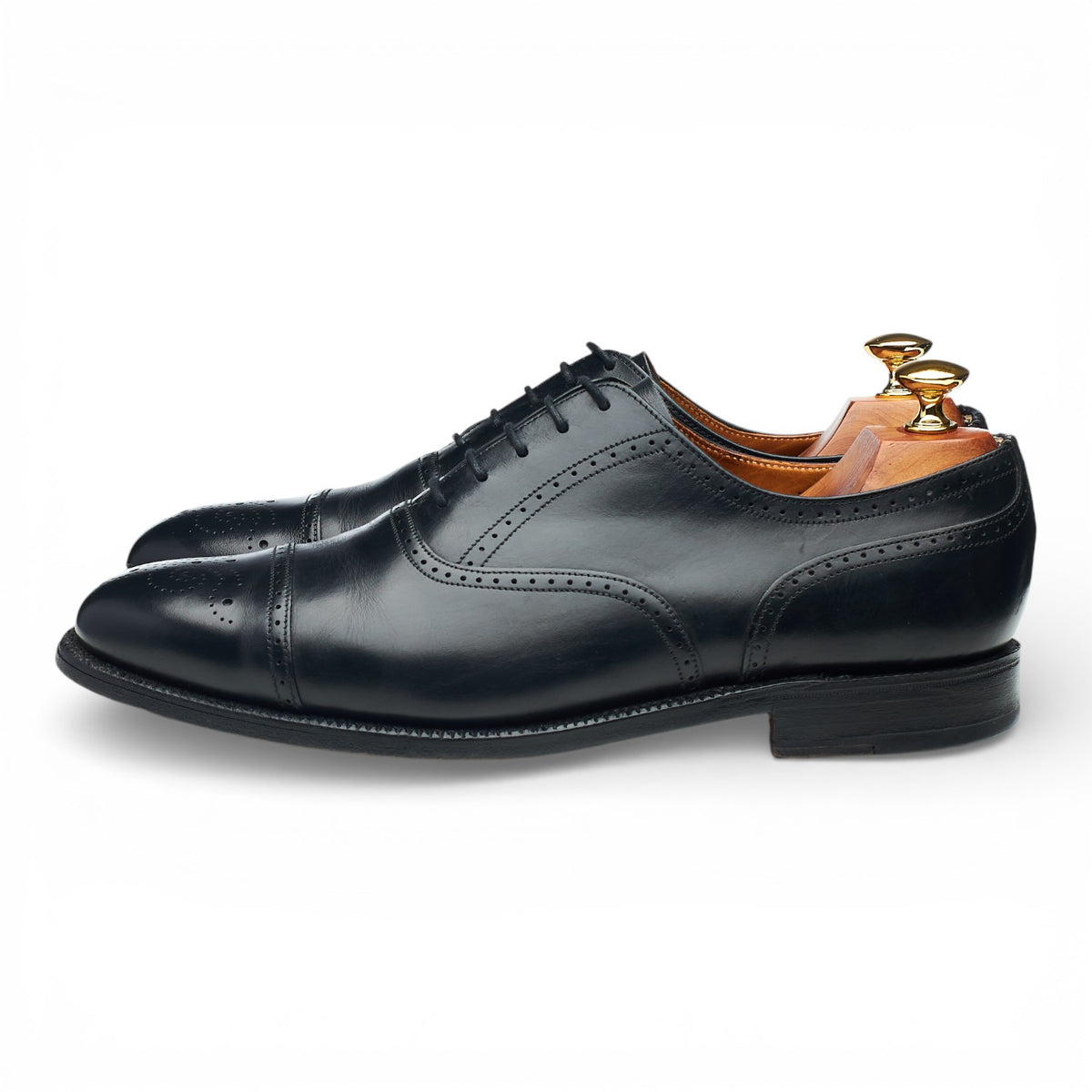 'Thorne' Black Leather Oxford Brogues UK 9 F