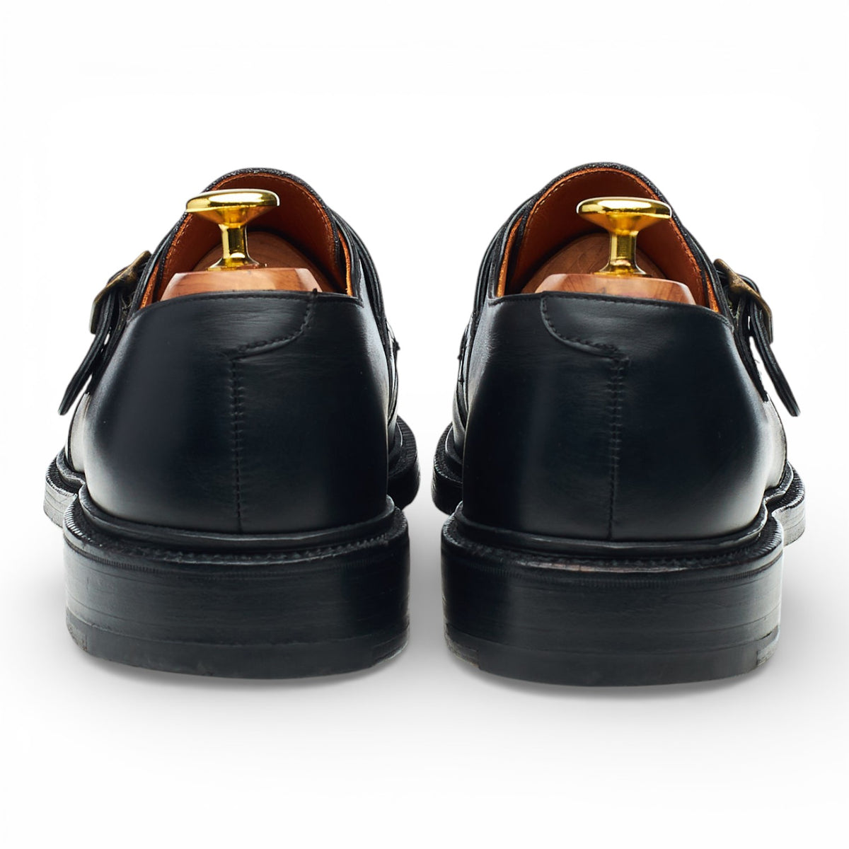 Ralph Lauren Black Leather Monk Strap UK 8 US 9 D