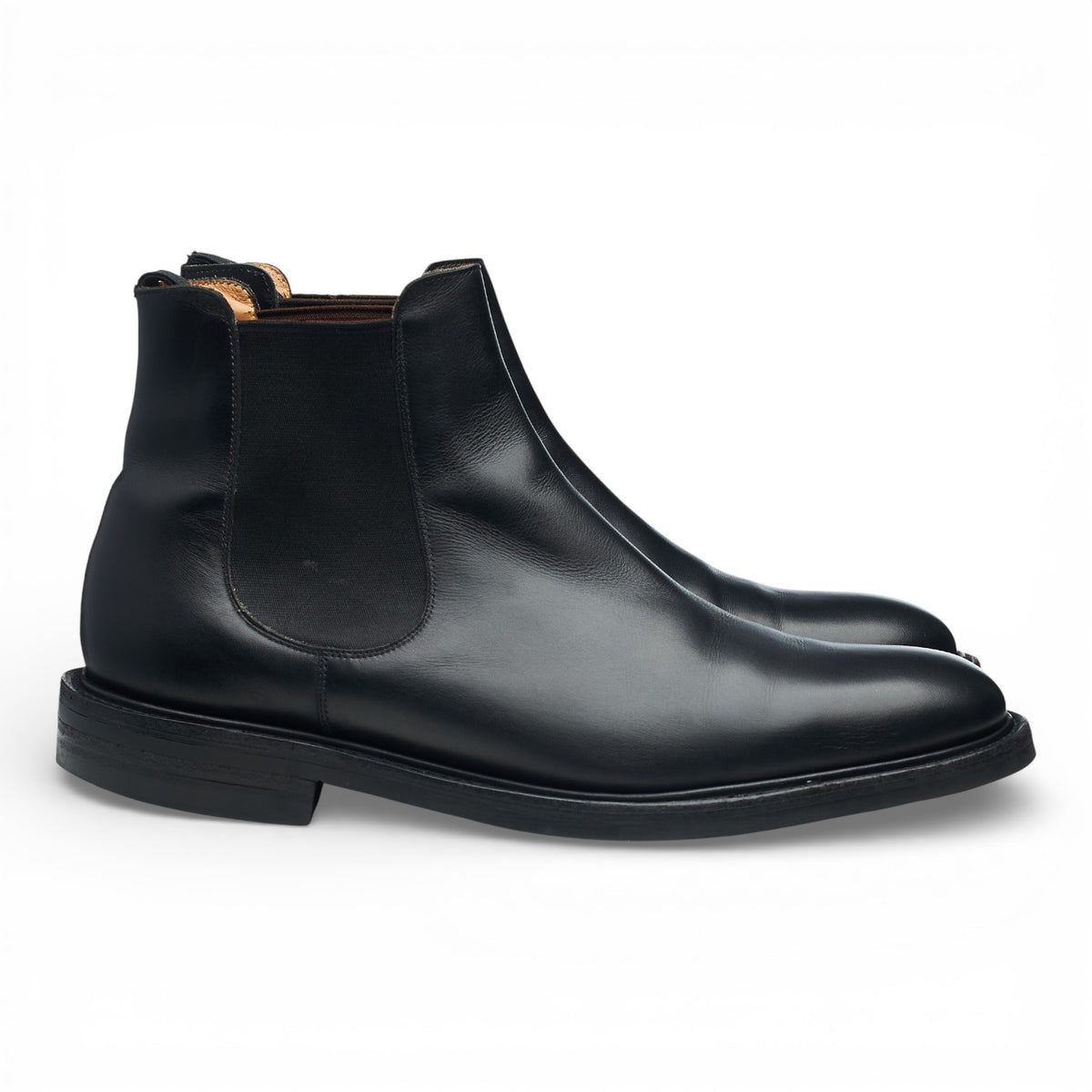 'Goodward' Black Leather Chelsea Boots UK 12 F