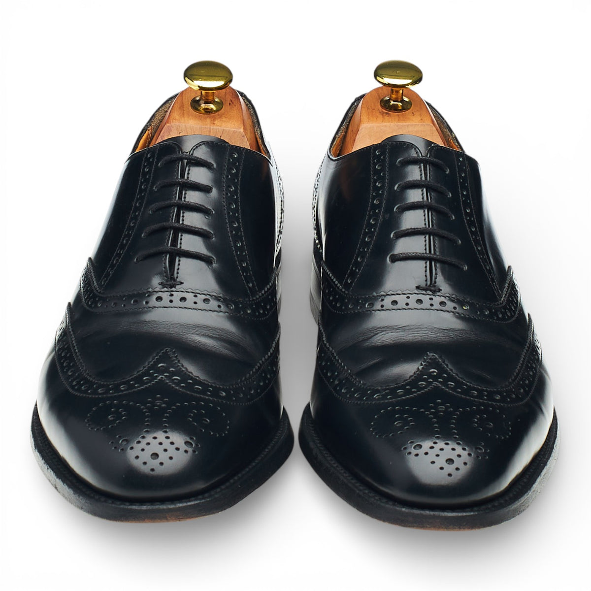 'Albert' Black Leather Oxford Brogues UK 8 G