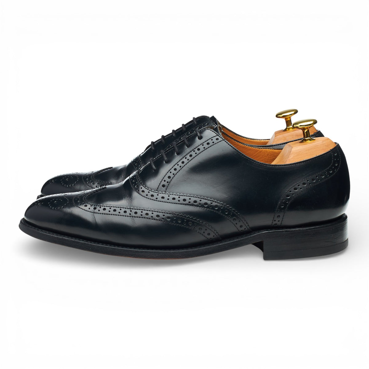 'Albert' Black Leather Oxford Brogues UK 8 G
