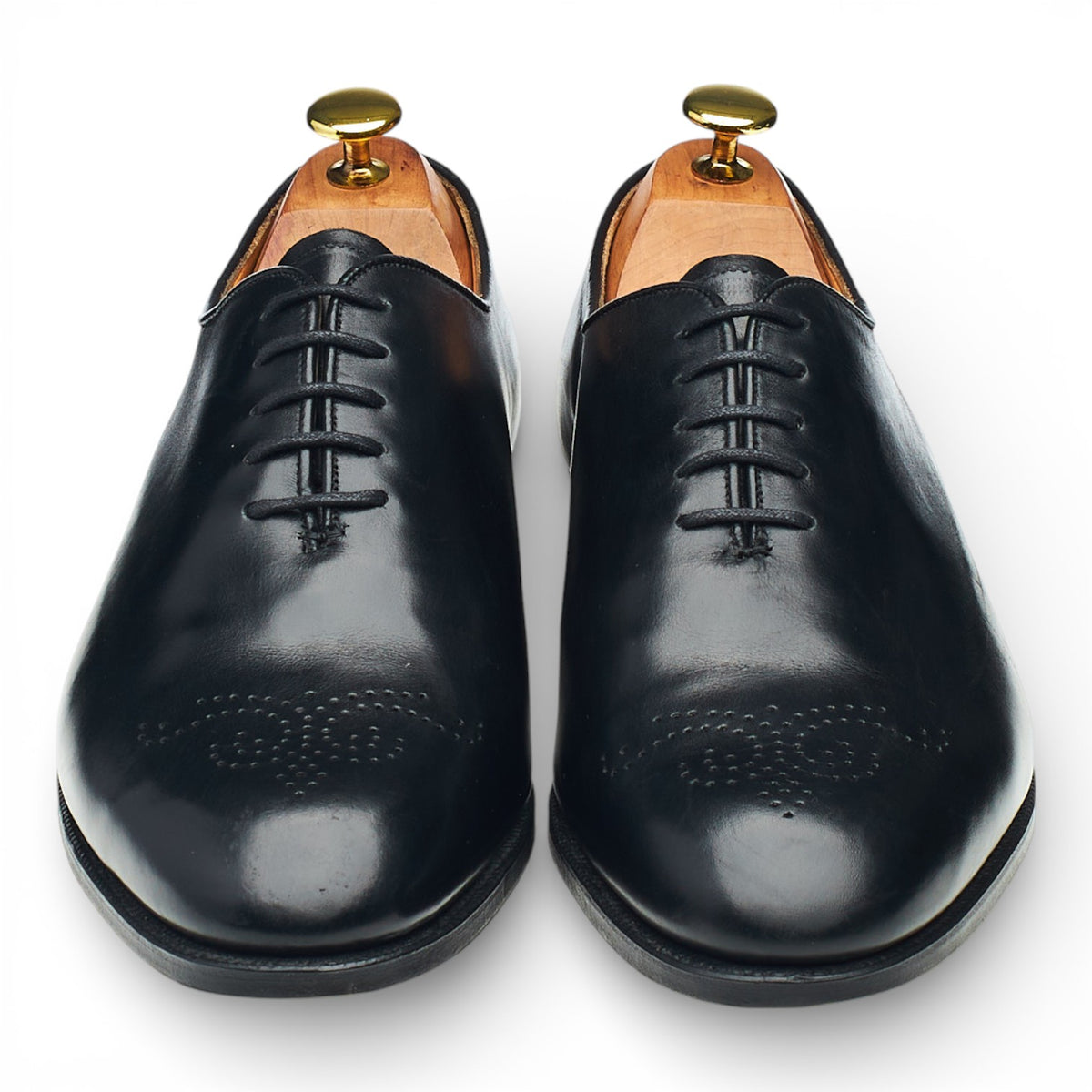 'Harrow' Black Leather Wholecut Oxford UK 9