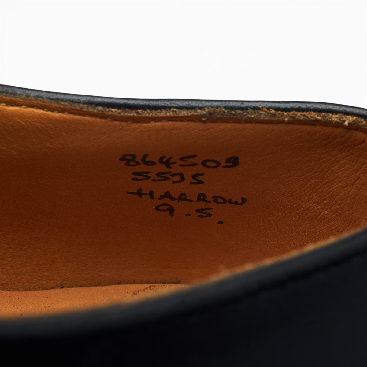 'Harrow' Black Leather Wholecut Oxford UK 9