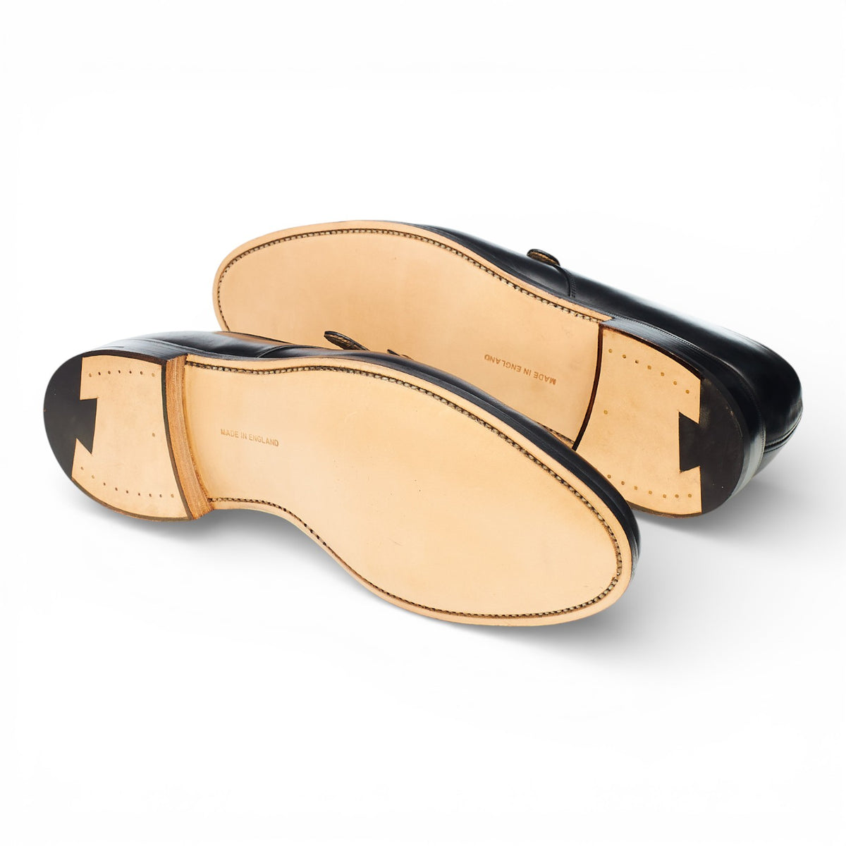 'Lewiston' Black Leather Monk Strap UK 10