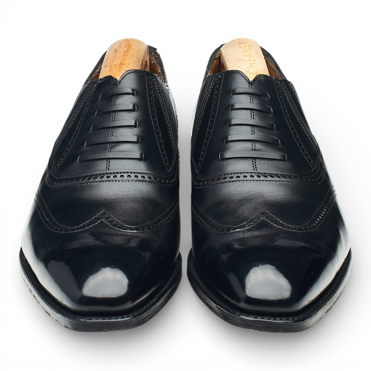 'Chichester' Black Leather Slip On Lazyman Loafers UK 9 F