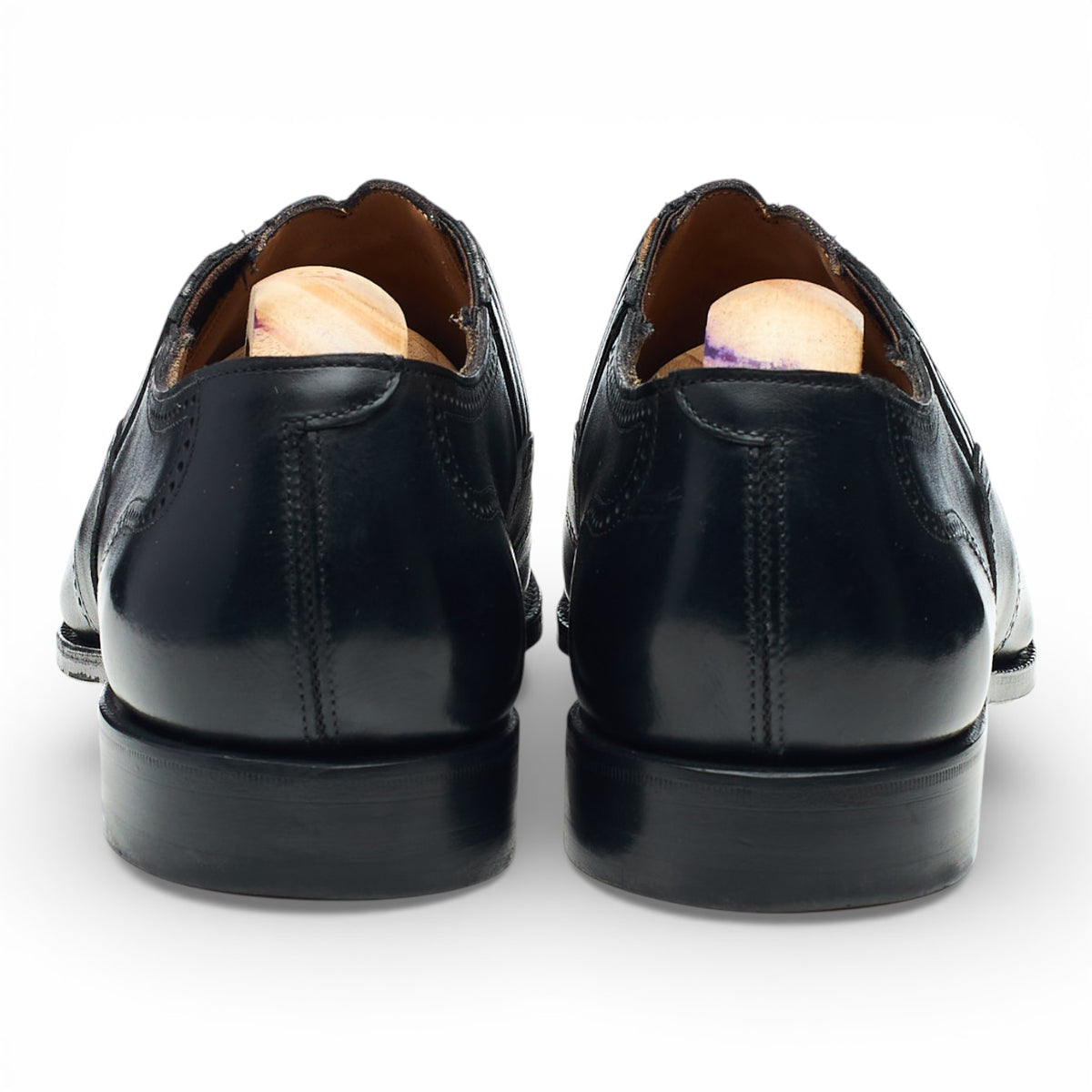 'Chichester' Black Leather Slip On Lazyman Loafers UK 9 F