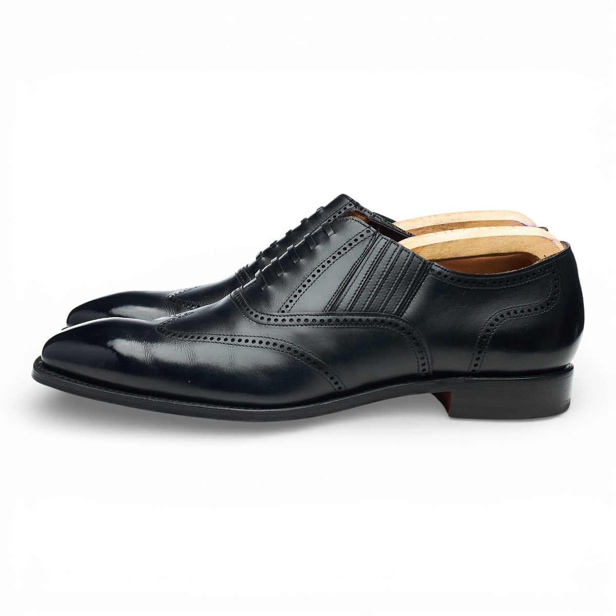 'Chichester' Black Leather Slip On Lazyman Loafers UK 9 F