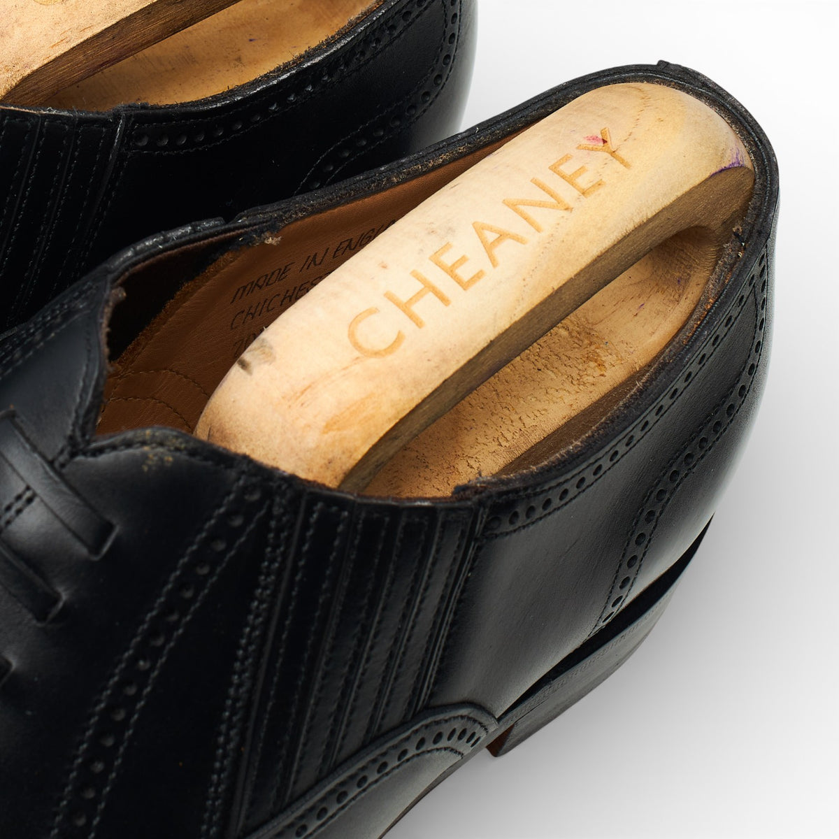 'Chichester' Black Leather Slip On Lazyman Loafers UK 9 F