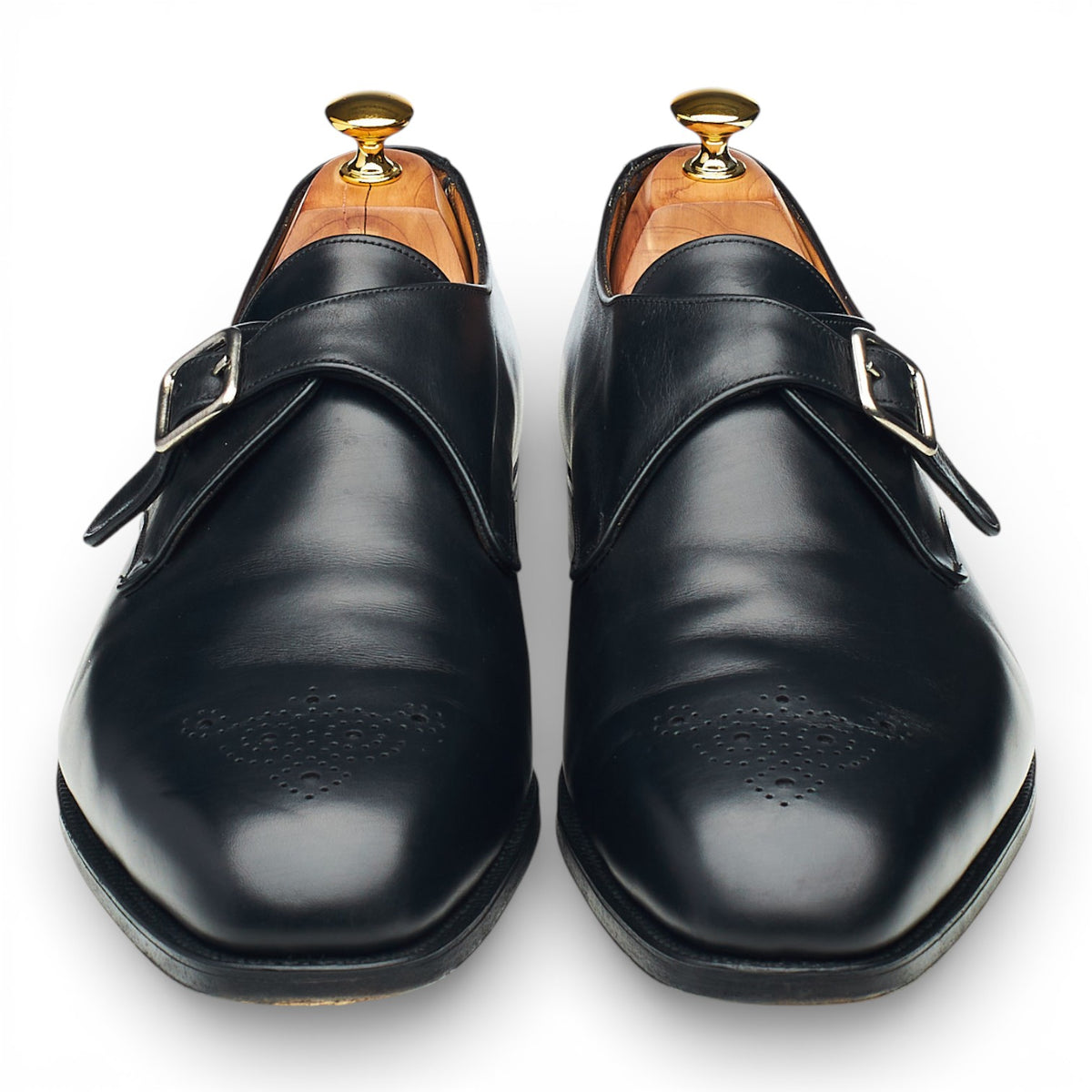 Black Leather Monk Strap UK 12