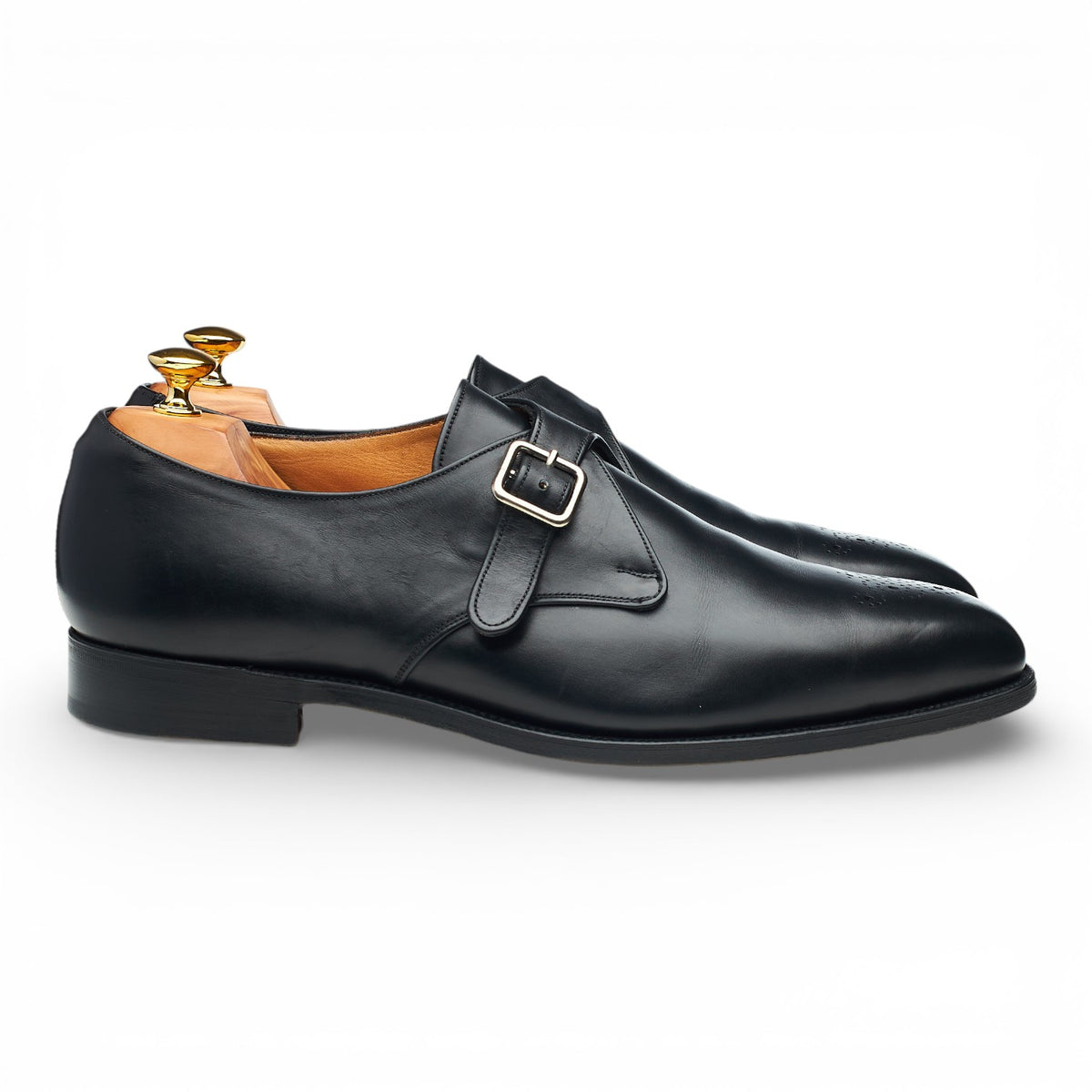 Black Leather Monk Strap UK 12