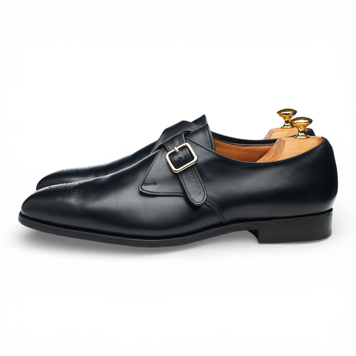 Black Leather Monk Strap UK 12