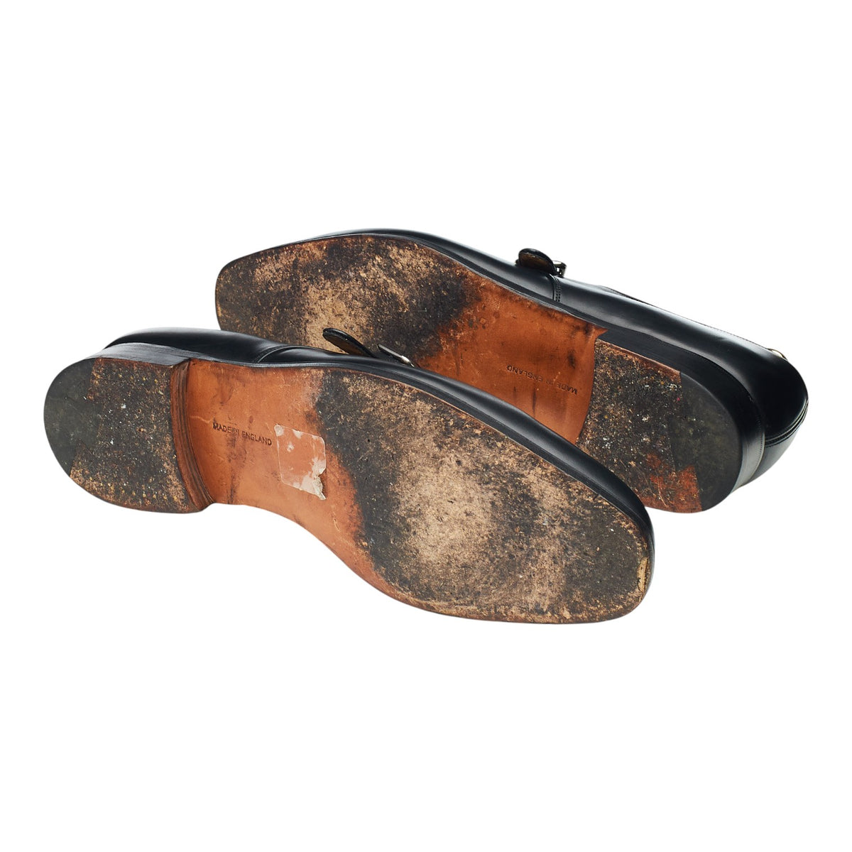 Black Leather Monk Strap UK 12