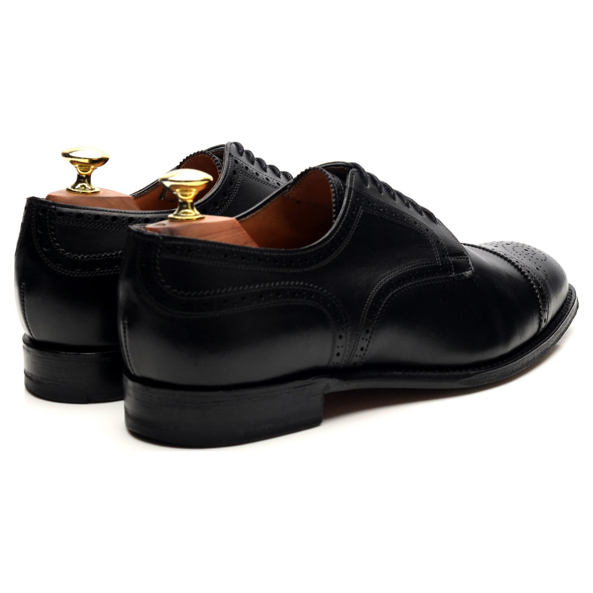 &#39;Union&#39; Black Leather Derby Brogues UK 7 H